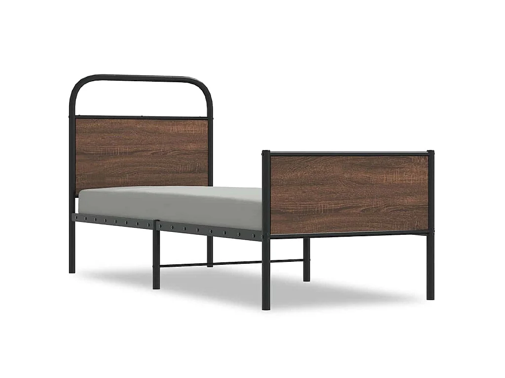Bedframe zonder matras bewerkt hout bruin eikenkleur 75x190 cm