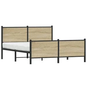 Bedframe zonder matras metaal sonoma eikenkleurig 160×200 cm Bedframe zonder matras metaal sonoma eikenkleurig 160×200 cm