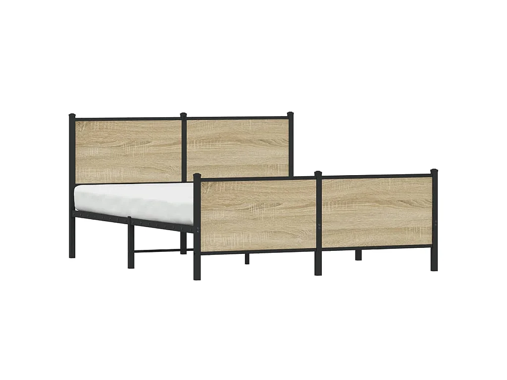 Bedframe zonder matras metaal sonoma eikenkleurig 140x200 cm