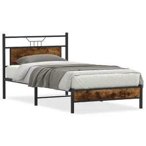 Bedframe zonder matras 107×203 cm spaanplaat gerookt Bedframe zonder matras 107×203 cm spaanplaat gerookt