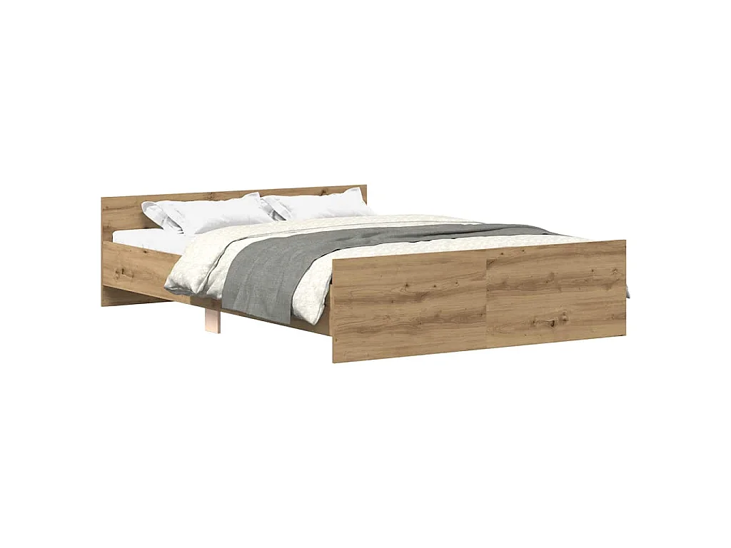 Bedframe zonder matras spaanplaat artisanaal eikenkleurig