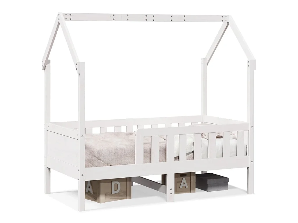 Bedhuis wit massief grenenhout 70x140 cm