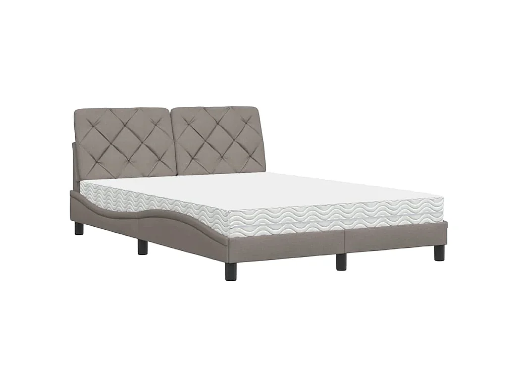 Bed met matras stof taupe 120x200 cm