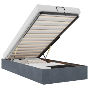 Bedframe zonder matras 80×200 cm fluweel donkergrijs Bedframe zonder matras 80×200 cm fluweel donkergrijs