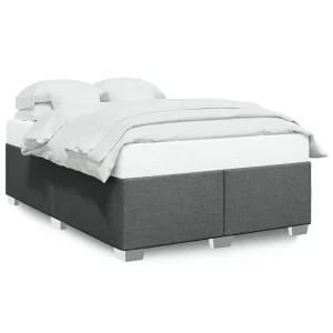 Bedframe zonder matras stof donkergrijs 140×200 cm Bedframe zonder matras stof donkergrijs 140×200 cm