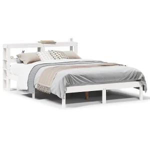 Bedframe zonder matras massief grenenhout wit 135×190 cm Bedframe zonder matras massief grenenhout wit 135×190 cm