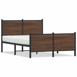 Bedframe zonder matras metaal bruin eikenkleurig 120×190 cm Bedframe zonder matras metaal bruin eikenkleurig 120×190 cm