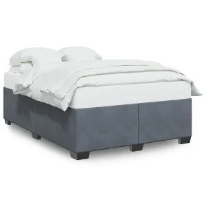 Bedframe zonder matras 140×200 cm fluweel donkergrijs Bedframe zonder matras 140×200 cm fluweel donkergrijs
