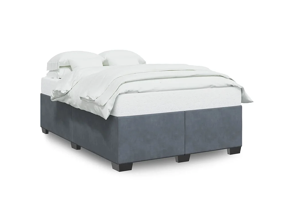Bedframe zonder matras 140x200 cm fluweel donkergrijs