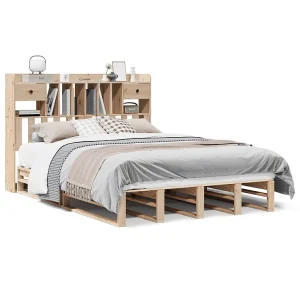 Bed met boekenkast zonder matras massief grenenhout 140×200 cm Bed met boekenkast zonder matras massief grenenhout 140×200 cm