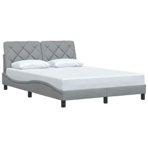 Bedframe zonder matras stof lichtgrijs 140×200 cm