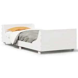 Bedframe zonder matras massief grenenhout wit 90×200 cm Bedframe zonder matras massief grenenhout wit 90×200 cm