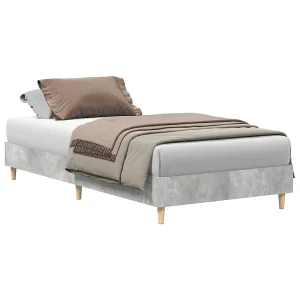 Bedframe zonder matras 100×200 cm spaanplaat betongrijs Bedframe zonder matras 100×200 cm spaanplaat betongrijs