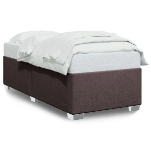 Bedframe zonder matras 100×200 cm stof donkerbruin Bedframe zonder matras 100×200 cm stof donkerbruin