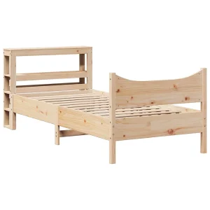 Bedframe met hoofdbord massief grenenhout 75×190 cm Bedframe met hoofdbord massief grenenhout 75×190 cm