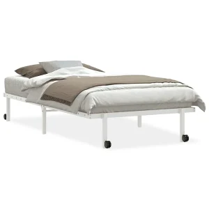 Bedframe zonder matras opvouwbaar 100×190 cm staal wit Bedframe zonder matras opvouwbaar 100×190 cm staal wit