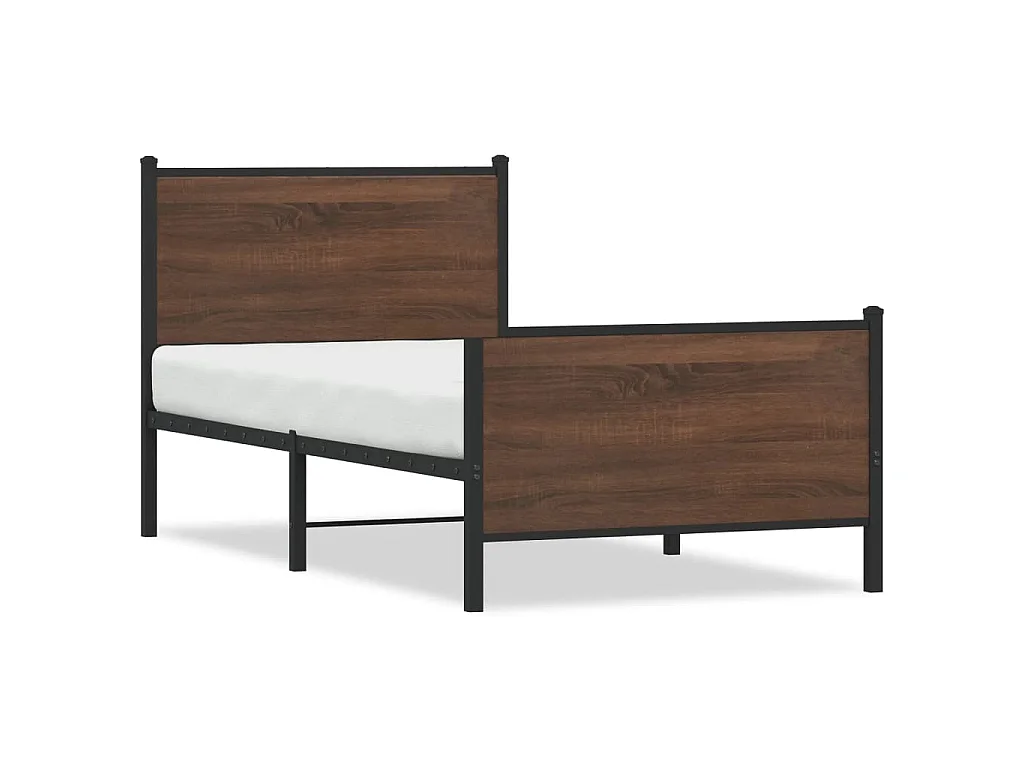 Bedframe zonder matras metaal bruin eikenkleurig 100x190 cm