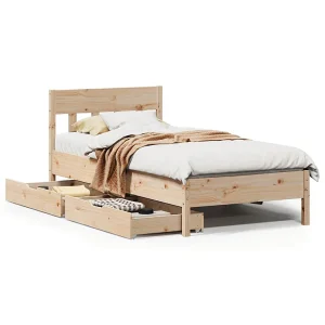 Bedframe zonder matras massief grenenhout 75×190 cm Bedframe zonder matras massief grenenhout 75×190 cm