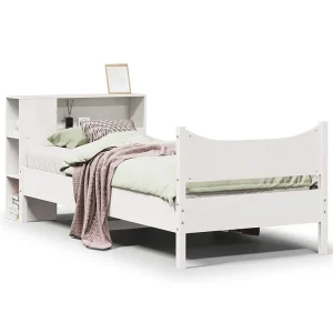 Bedframe zonder matras massief grenenhout wit 75×190 cm Bedframe zonder matras massief grenenhout wit 75×190 cm