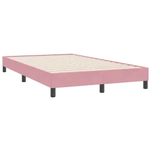 Bedframe zonder matras 120×220 cm fluweel roze Bedframe zonder matras 120×220 cm fluweel roze