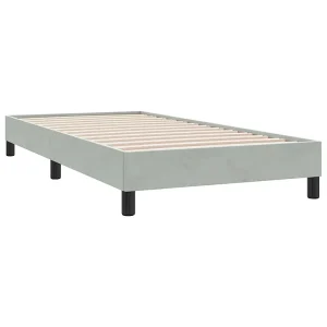 Bedframe zonder matras 80×210 cm fluweel lichtgrijs Bedframe zonder matras 80×210 cm fluweel lichtgrijs