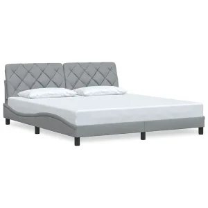 Bedframe zonder matras stof lichtgrijs 180×200 cm Bedframe zonder matras stof lichtgrijs 180×200 cm