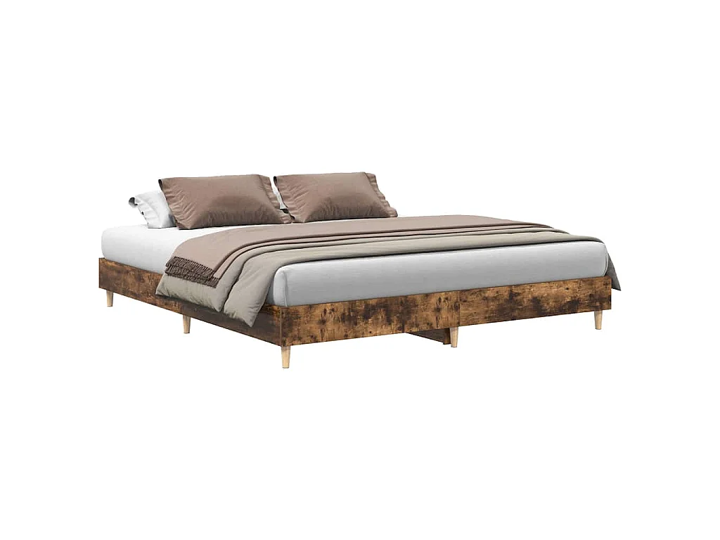 Bedframe zonder matras 200x200 cm spaanplaat gerookt eiken