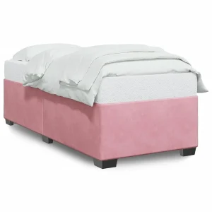 Bedframe fluweel roze 90×190 cm