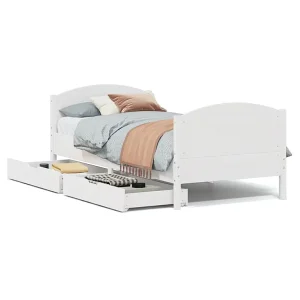 Bedframe zonder matras massief grenenhout wit 140×200 cm Bedframe zonder matras massief grenenhout wit 140×200 cm