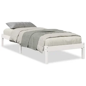 Bedframe extra lang zonder matras grenenhout wit 80×210 cm Bedframe extra lang zonder matras grenenhout wit 80×210 cm