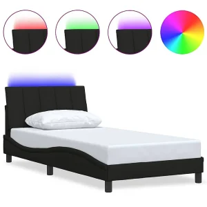 Bedframe zonder matras "Hanko" 100×200 cm stof zwart Bedframe zonder matras "Hanko" 100×200 cm stof zwart