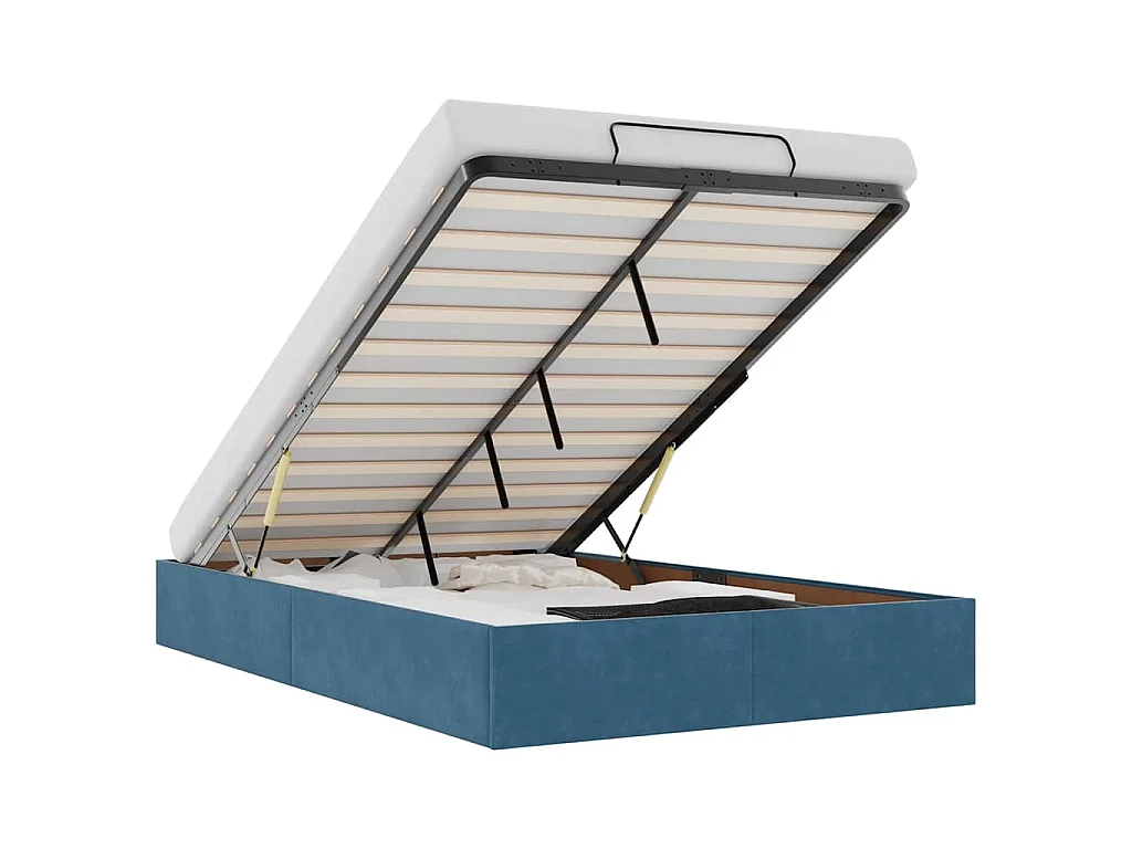 Bedframe zonder matras 120x190 cm fluweel donkerblauw