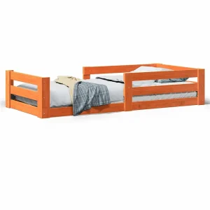 Bedframe zonder matras massief grenenhout wasbruin 100×200 cm Bedframe zonder matras massief grenenhout wasbruin 100×200 cm