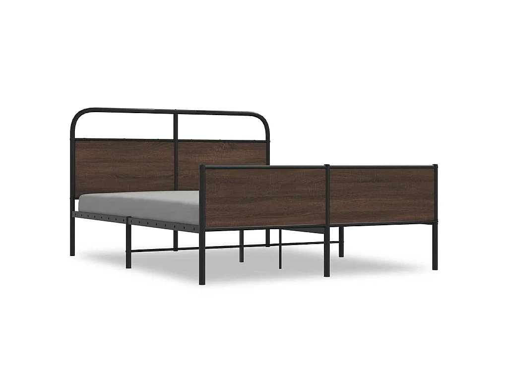 Bedframe zonder matras metaal bruin eikenkleurig 150x200 cm