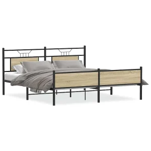 Bedframe zonder matras metaal sonoma eikenkleurig 180×200 cm Bedframe zonder matras metaal sonoma eikenkleurig 180×200 cm