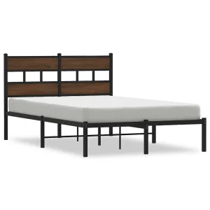 Bedframe met hoofdbord zonder matras bruin eiken 120×190 cm Bedframe met hoofdbord zonder matras bruin eiken 120×190 cm