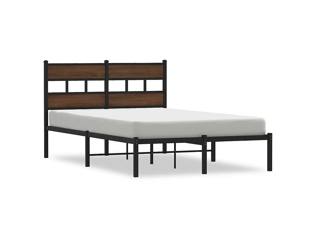 Bedframe met hoofdbord zonder matras bruin eiken 120x190 cm