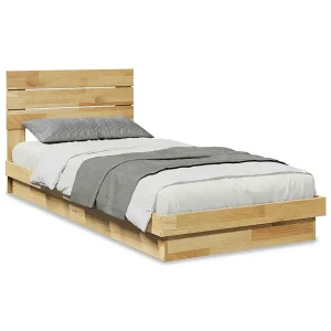 Bedframe hoofdeinde zonder matras 75×190 cm massief hout eiken Bedframe hoofdeinde zonder matras 75×190 cm massief hout eiken