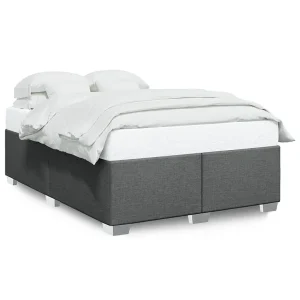 Bedframe zonder matras stof donkergrijs 140×190 cm Bedframe zonder matras stof donkergrijs 140×190 cm