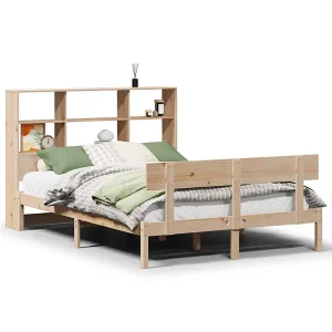 Bed met boekenkast zonder matras massief grenenhout 160×200 cm Bed met boekenkast zonder matras massief grenenhout 160×200 cm