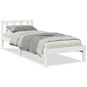 Bedframe extra lang zonder matras grenenhout wit 80×220 cm Bedframe extra lang zonder matras grenenhout wit 80×220 cm