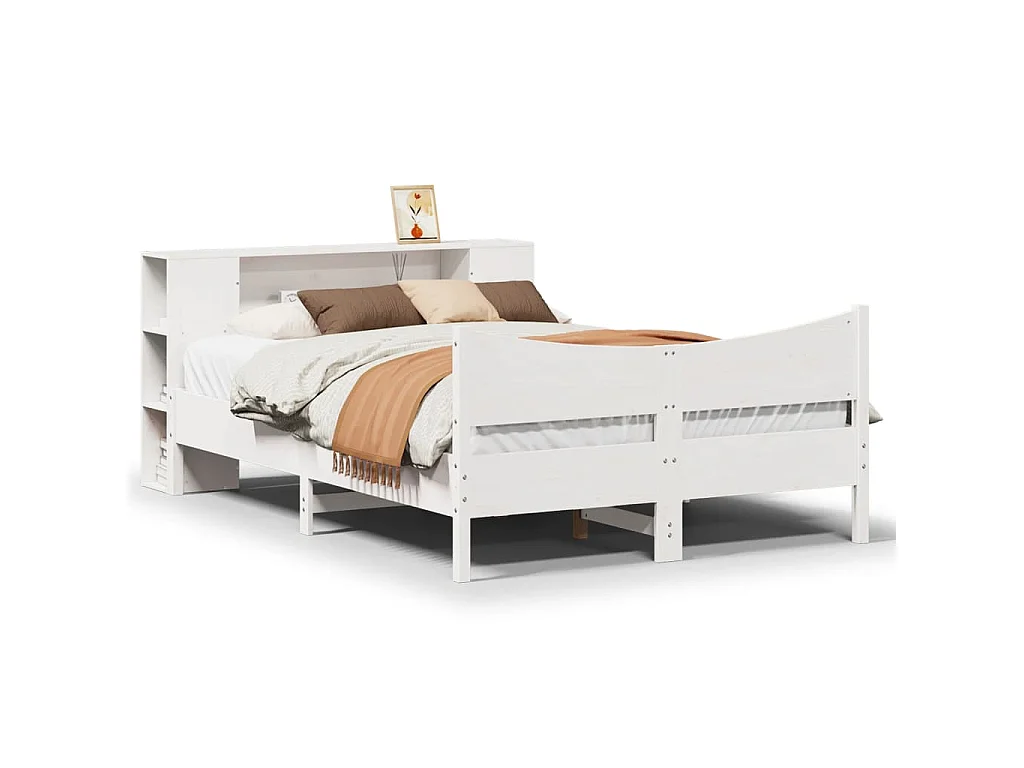 Bedframe zonder matras massief grenenhout wit 160x200 cm