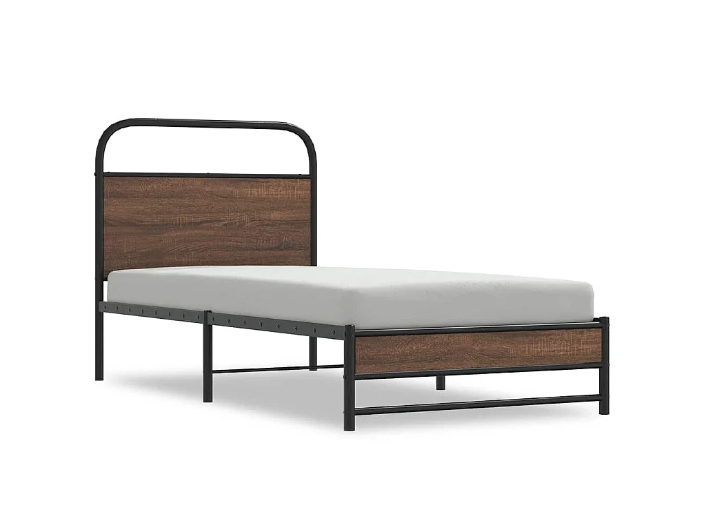Bedframe zonder matras bewerkt hout bruin eikenkleur 107x203 cm