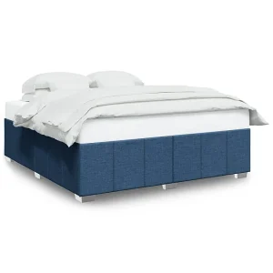Bedframe zonder matras stof blauw 200×200 cm Bedframe zonder matras stof blauw 200×200 cm