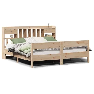 Bed met boekenkast zonder matras massief grenenhout 180×200 cm Bed met boekenkast zonder matras massief grenenhout 180×200 cm