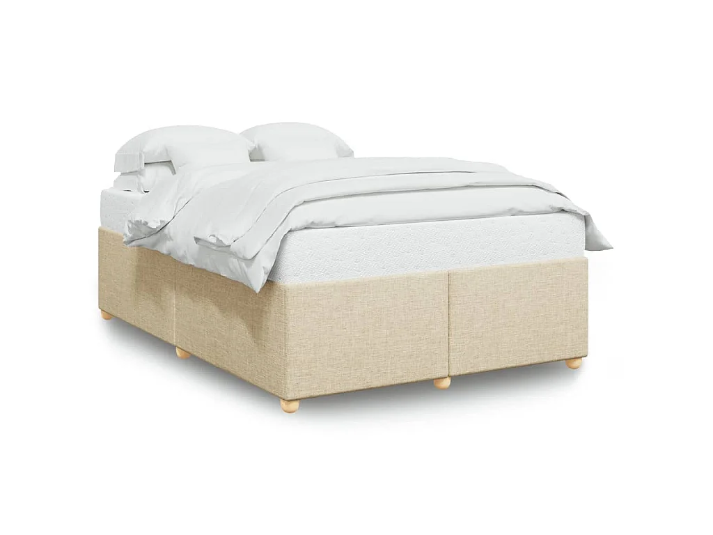 Bedframe zonder matras stof crèmekleurig 140x190 cm