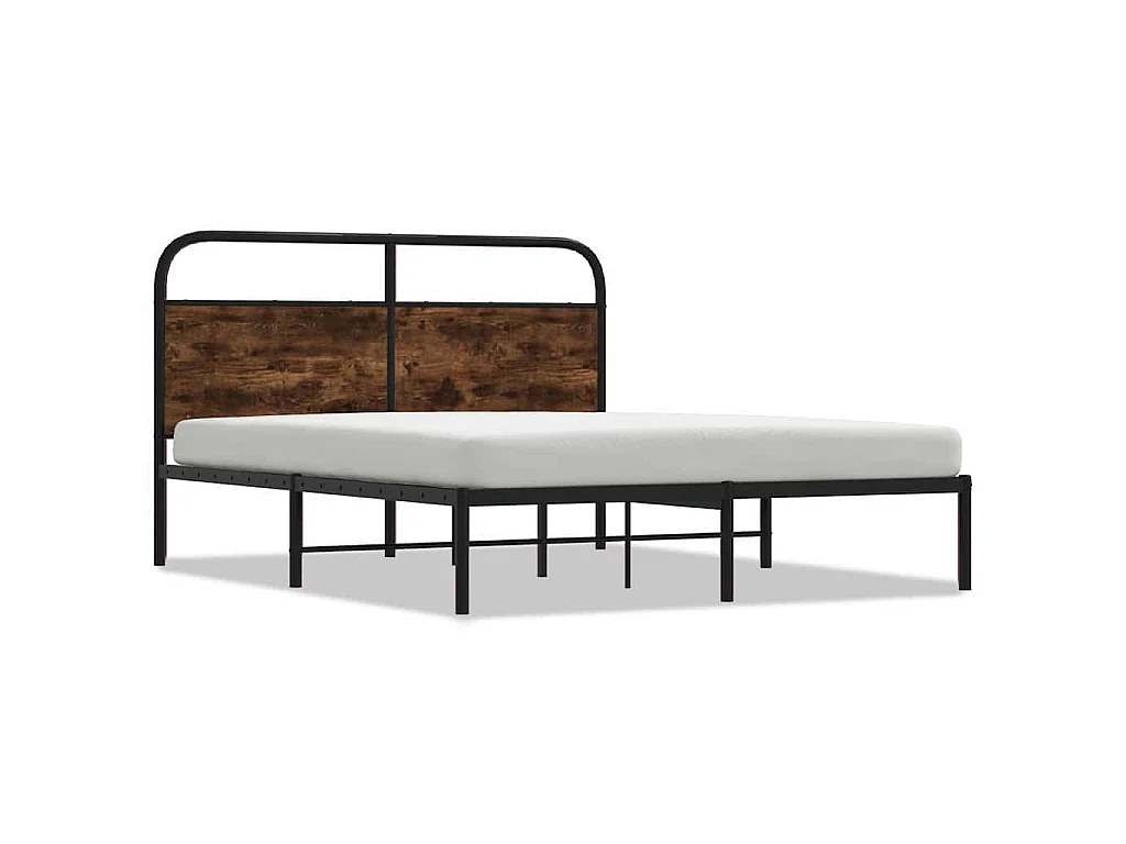 Bedframe zonder matras bewerkt hout gerookt eiken 150x200 cm