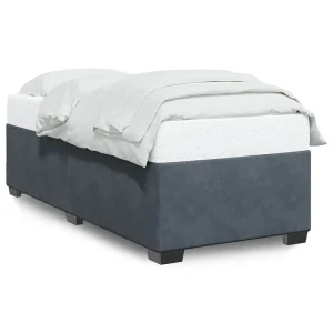 Bedframe zonder matras 80×200 cm fluweel donkergrijs Bedframe zonder matras 80×200 cm fluweel donkergrijs