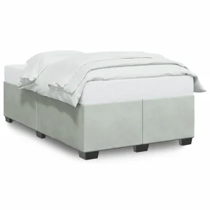 Bedframe zonder matras 120×190 cm fluweel lichtgrijs Bedframe zonder matras 120×190 cm fluweel lichtgrijs
