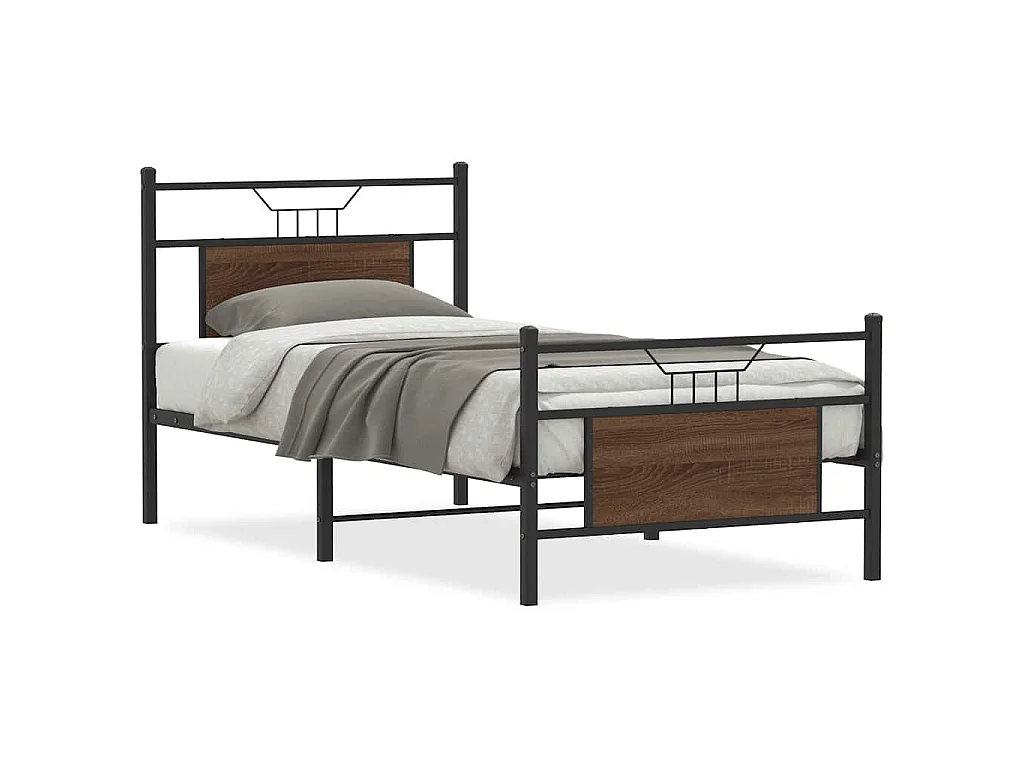 Bedframe zonder matras bewerkt hout bruin eikenkleur 80x200 cm